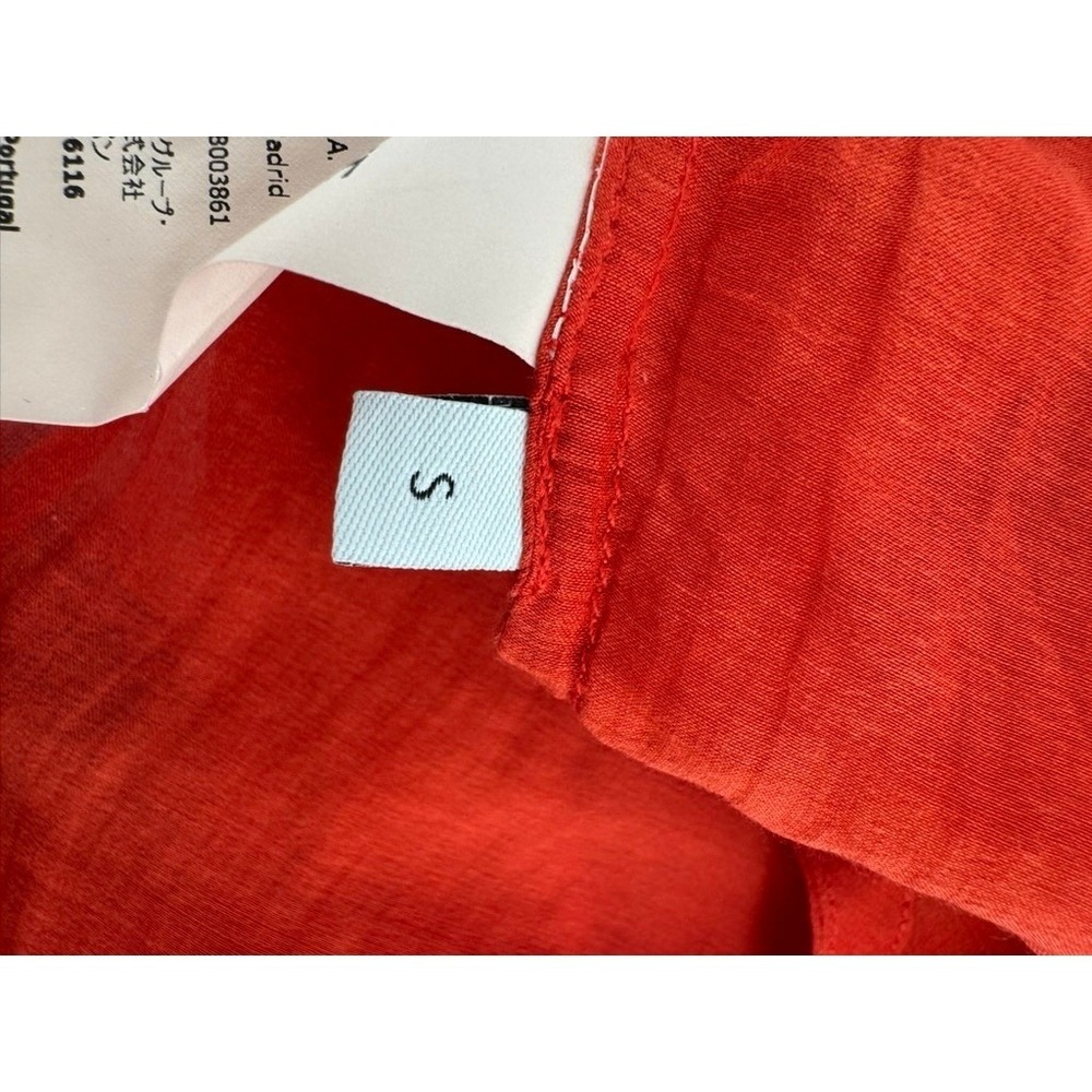 Loewe Paula Ibiza Red Sheer Silk Kaftan Tie Front Cover Up Dress Womens One Size - Picture 7 of 12